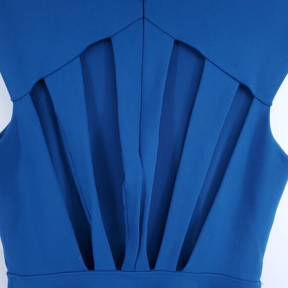 Silence+Noise Event Y2K Blue Fit&Flare Mini Skater Dress Geometric Bac CutOut S - Picture 11 of 13